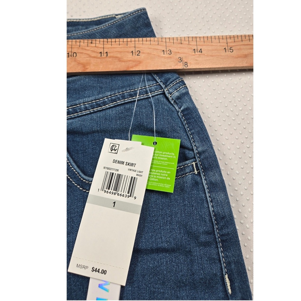 Tinseltown High Rise Denim Maxi Skirt Light Wash Button Fly Size 1/25 NEW - Picture 7 of 8